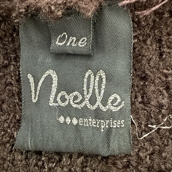 Noelle Enterprises Longline Brown Boucle Sweater Cardigan Faux Fur Trim Cashmere - Picture 10 of 13